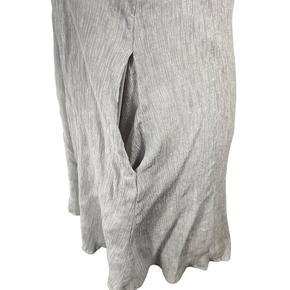 Altar'd State Slip Dress Crinkle Grey Cream S Small Sleeveless - Picture 4 of 9